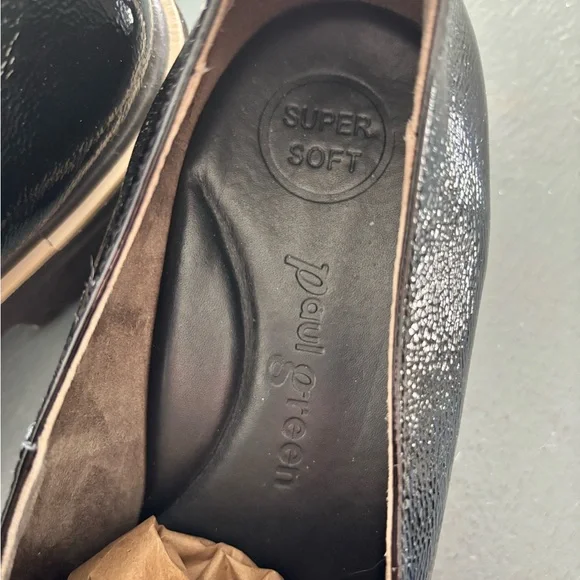 Paul Green Naomi Black Crinkled Patent Platform Super Soft Loafer- NWOT 8.5 size - Picture 4 of 9